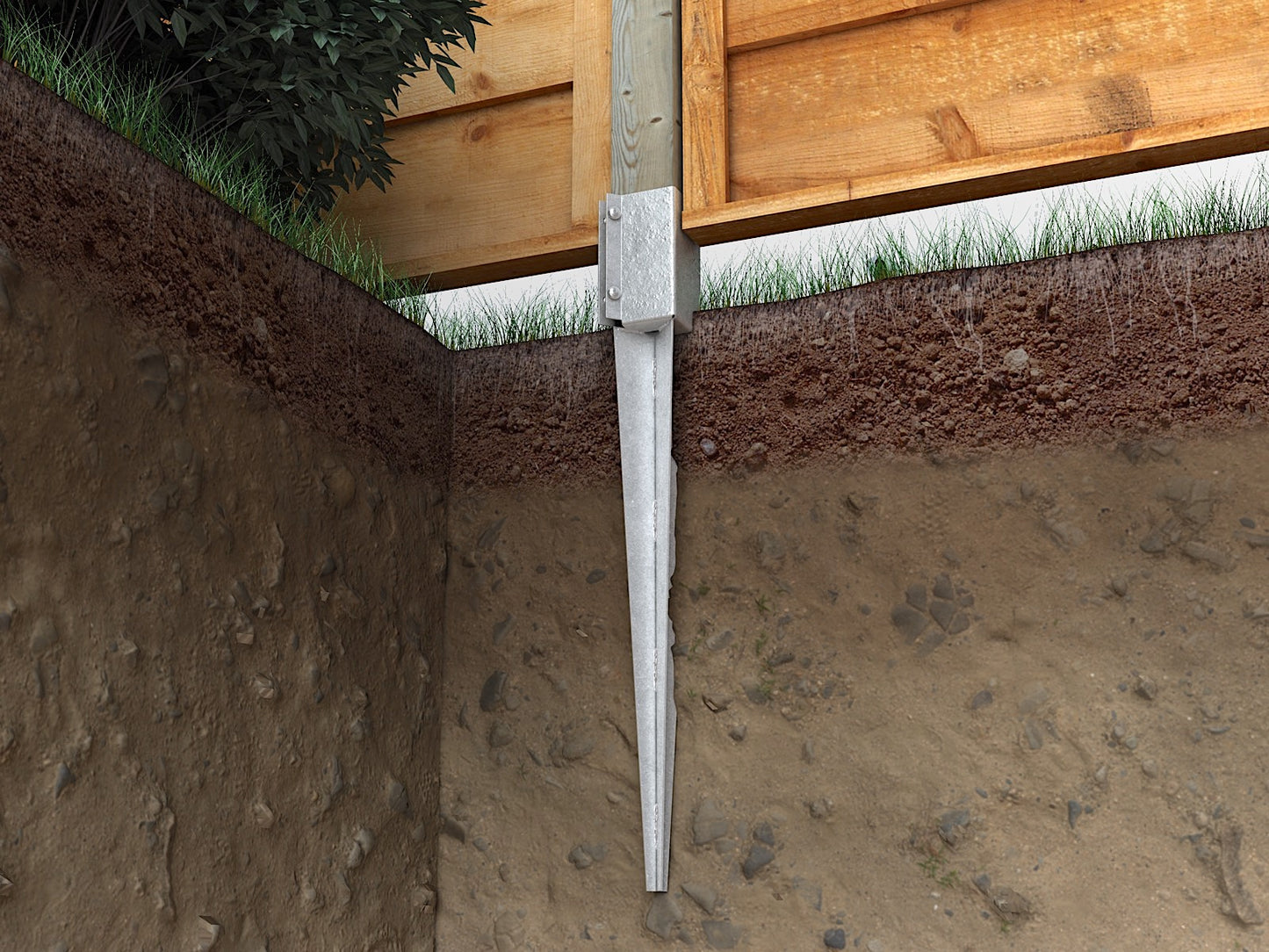 Galvanised Drive-In Fence Post Spike, 2 pack